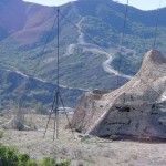 20 foot Ranger with an inverted "V" HF antenna array.