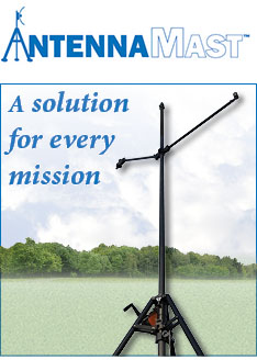 The AntennaMast model AM2 is a man-portable, aluminum tripod mast designed for ease of use while delivering rapid payload deployment and rugged reliability. The AM2 is extremely flexible and reliable and is capable of elevating multiple devices on a single mast.