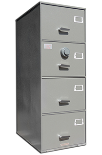 7110-00-082-6112 Class 5 security filing cabinets are GSA-approved for the storage of classified information. They provide protection for 30 man-minutes against covert entry,