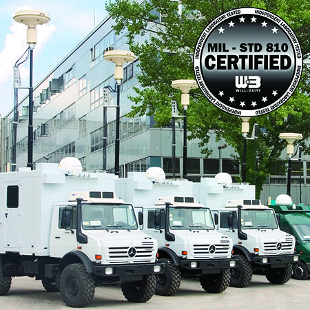 KVR Heavy-Duty crank masts are used for complex communication systems, surveillance and target acquisition systems.