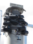 The Ultra Heavy-Duty Mast offers a total payload lifting capacity of 1,200 pounds (544 kg) at 59 feet (18m). The top tube of the mast can deploy payloads up to 1,000 pounds (453 kg) and another 200 pounds (91 kg) can be deployed from intermediate tubes. The nested height of 11.3 feet (3.4 m) eliminates the need for a tilt system, delivering cost savings, reducing complexity and allowing for more payload capacity on a COW or COLT.