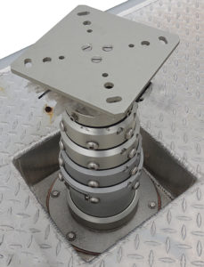 Internal mounting hardware for mounting through the vehicle’s roof.