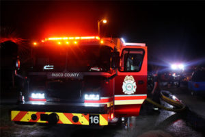 Pasco County Fire Rescue fire truck with HiViz’ Firetech LED lights from The Will-Burt Company