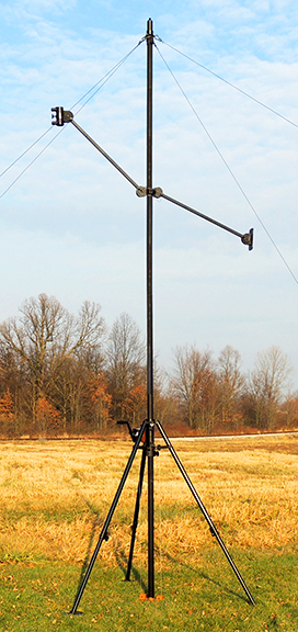 The AntennaMast model AM2 is a man-portable, aluminum tripod mast designed for ease of use while delivering payload deployment flexibility and rugged reliability. The AntennaMast is well-suited for elevating up to four antennas and sensors.