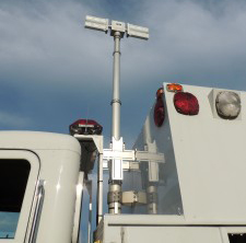 Night Scan® Vertical Light Towers are vertically mounted light towers which may be installed internally or externally to the side or rear of a vehicle. Used to elevate lights and/or cameras throughout widespread scene lighting circumstances, it is typically used on heavy rescue vehicles, full-size mobile command centers, airport ARFF vehicles and large wreckers. Opposable light fixtures provide equal scene lighting forward and backward at the same time – 360˚ of light. Delivering up to 210,000 lumens, Night Scan Vertical Light Towers are ideal for any vehicle where maximum light and complete scene illumination is required.