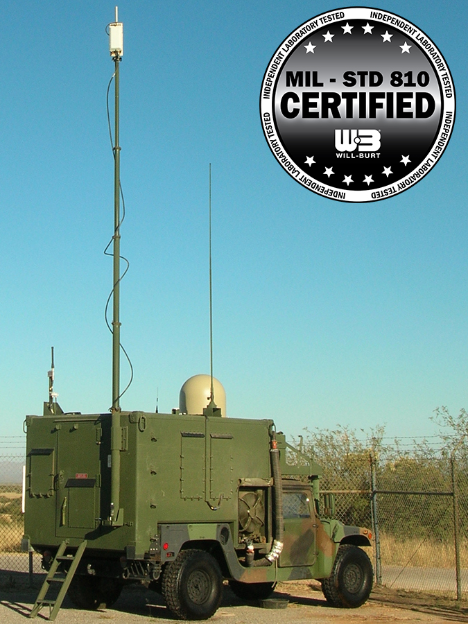 Will-Burt’s Quick Erecting Antenna Mast (QEAM) is a lightweight, high strength mast that offers a rigid, stable platform for elevating critical payloads. The QEAM may be field, vehicle, or shelter mounted.
